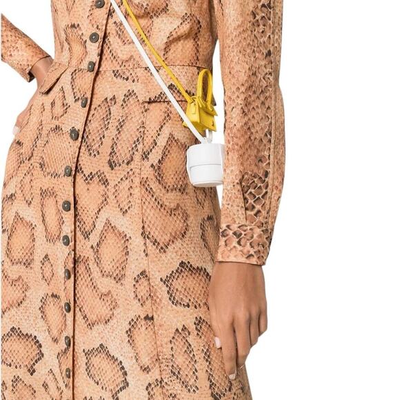 Mara Hoffman Silvana Snake Print Midi Dress In Sand Multi Size 2 Shirtdress - Picture 8 of 16